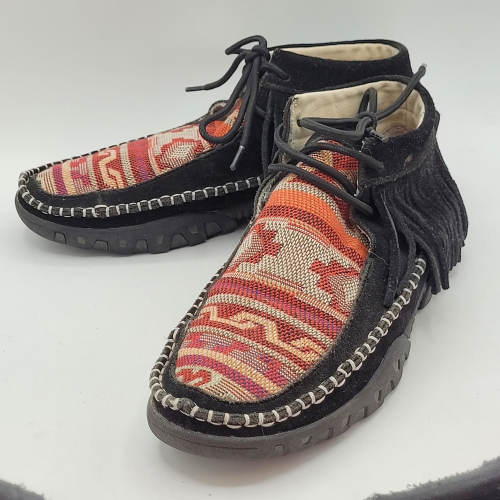 Ferrini Maya Suede Fringe Moccassin Size 6.5